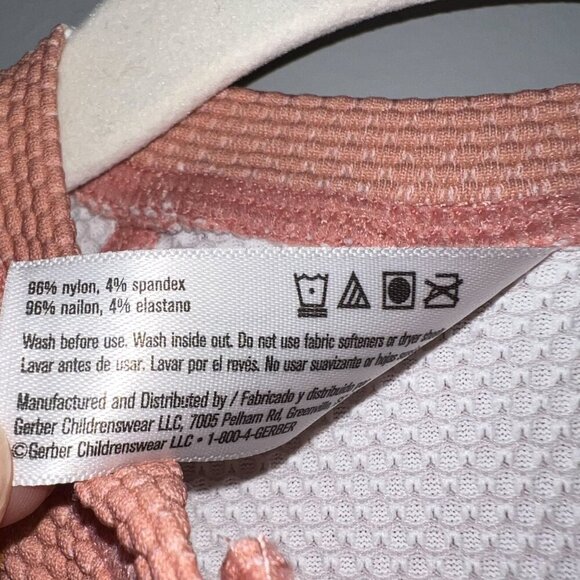 NWT Modern Moments by Gerber Baby Rash Guard Swimsuit Pink Floral Size 12 Months - Picture 4 of 7